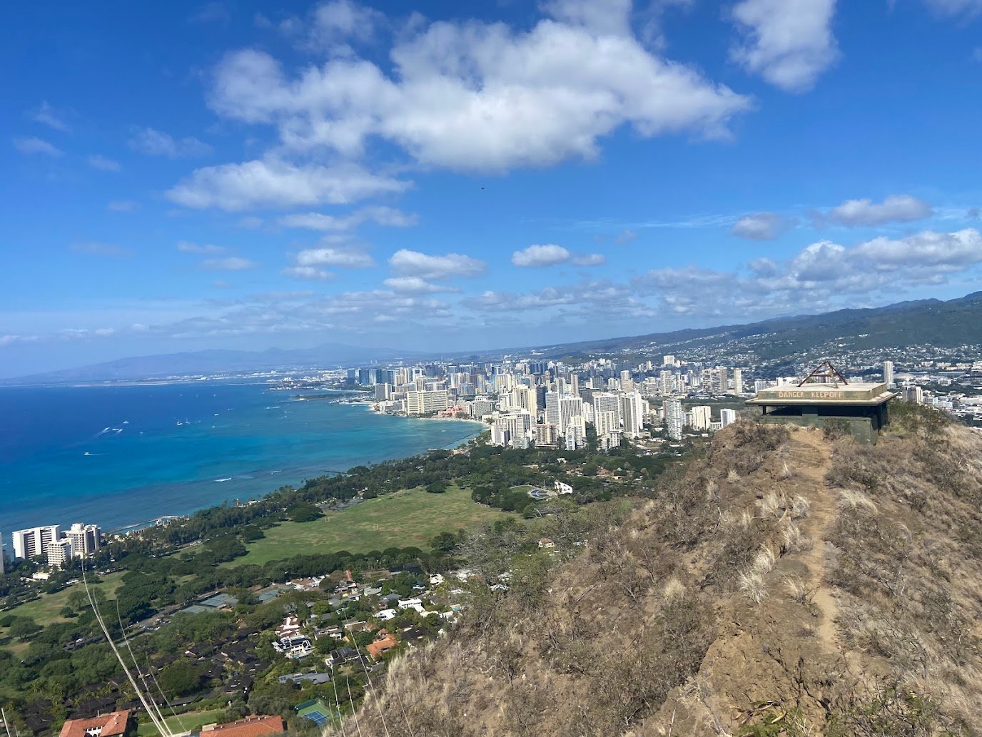 Waikiki and Honolulu seen from Diamond Head, Oʻahu.