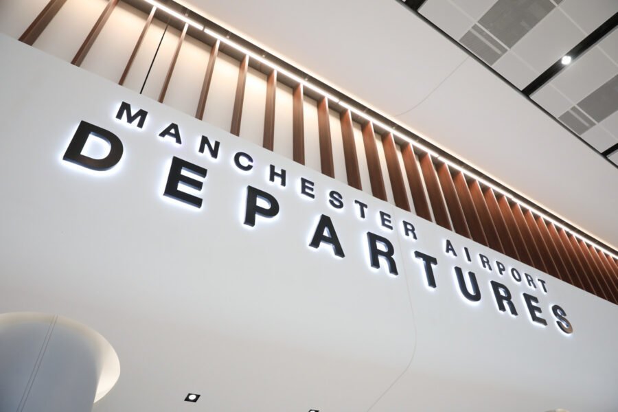 Passengers at Manchester Airport.