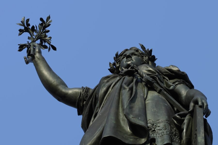 Place de la République in Paris, with the Marianne monument.