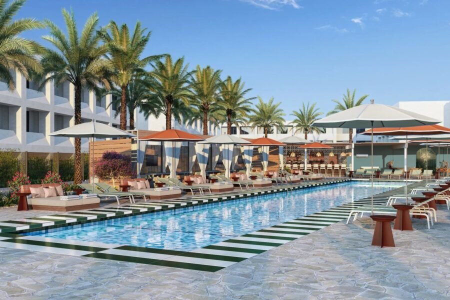 A resort swimming pool in Scottsdale, Arizona.