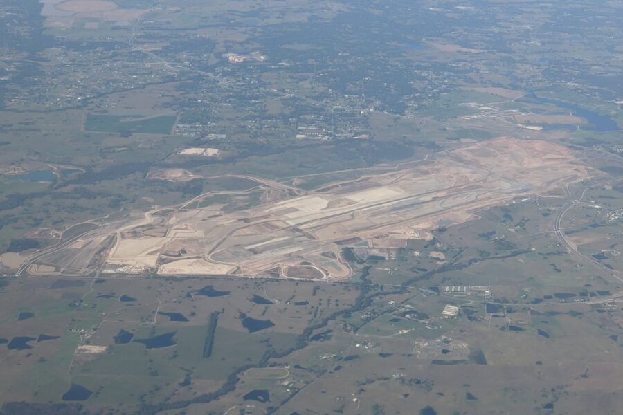 Western Sydney International Airport under construction in 2021.